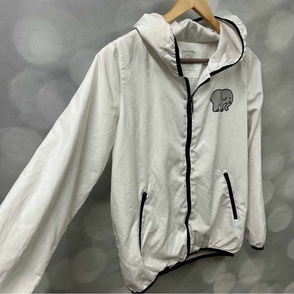 Ivory Ella white full zip hooded jacket size large with zippered pockets - Picture 2 of 7